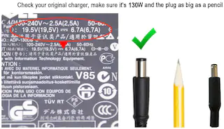 Genuine DELL G3 17 3779 19.5V 6.7A 130W AC Charger Power Cord Adapter-- MPN: JU012 - Image 3