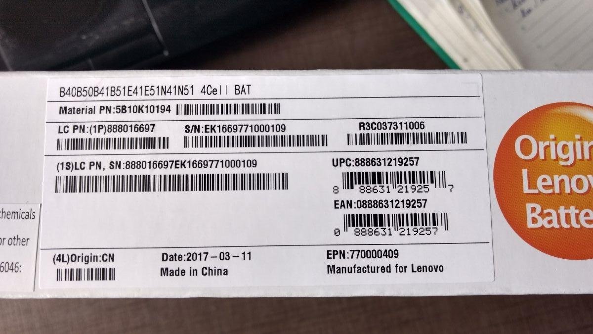 Lenovo B40-45, B40-70, B50, B50-30,L12M4E55, L12S4E55, L13L4A01, L13M4A01, L13S4A01, Laptop Battery 4 Cell Laptop Battery-- MPN: Lenovo B40-70 - Image 3