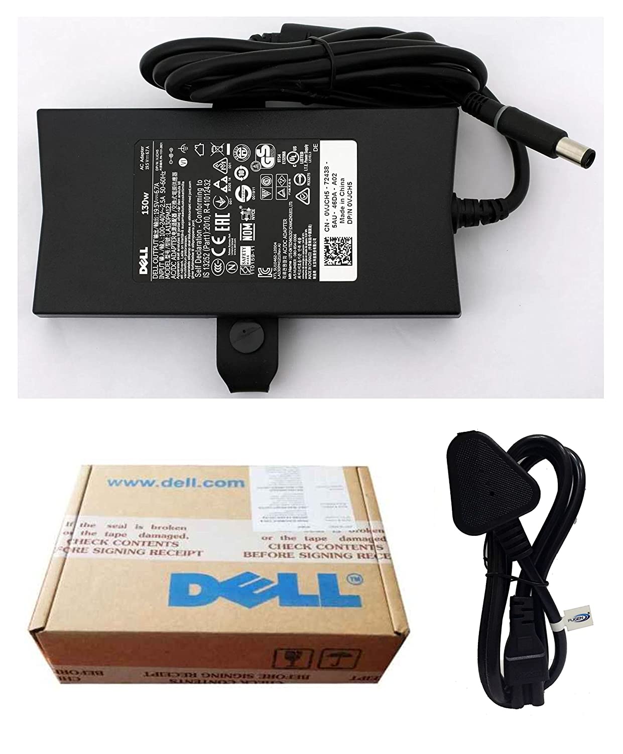Dell 130W AC Adapter 19.5V 7.4mm Pin Laptop Charger Adapter With Power Cord-- MPN: JU012