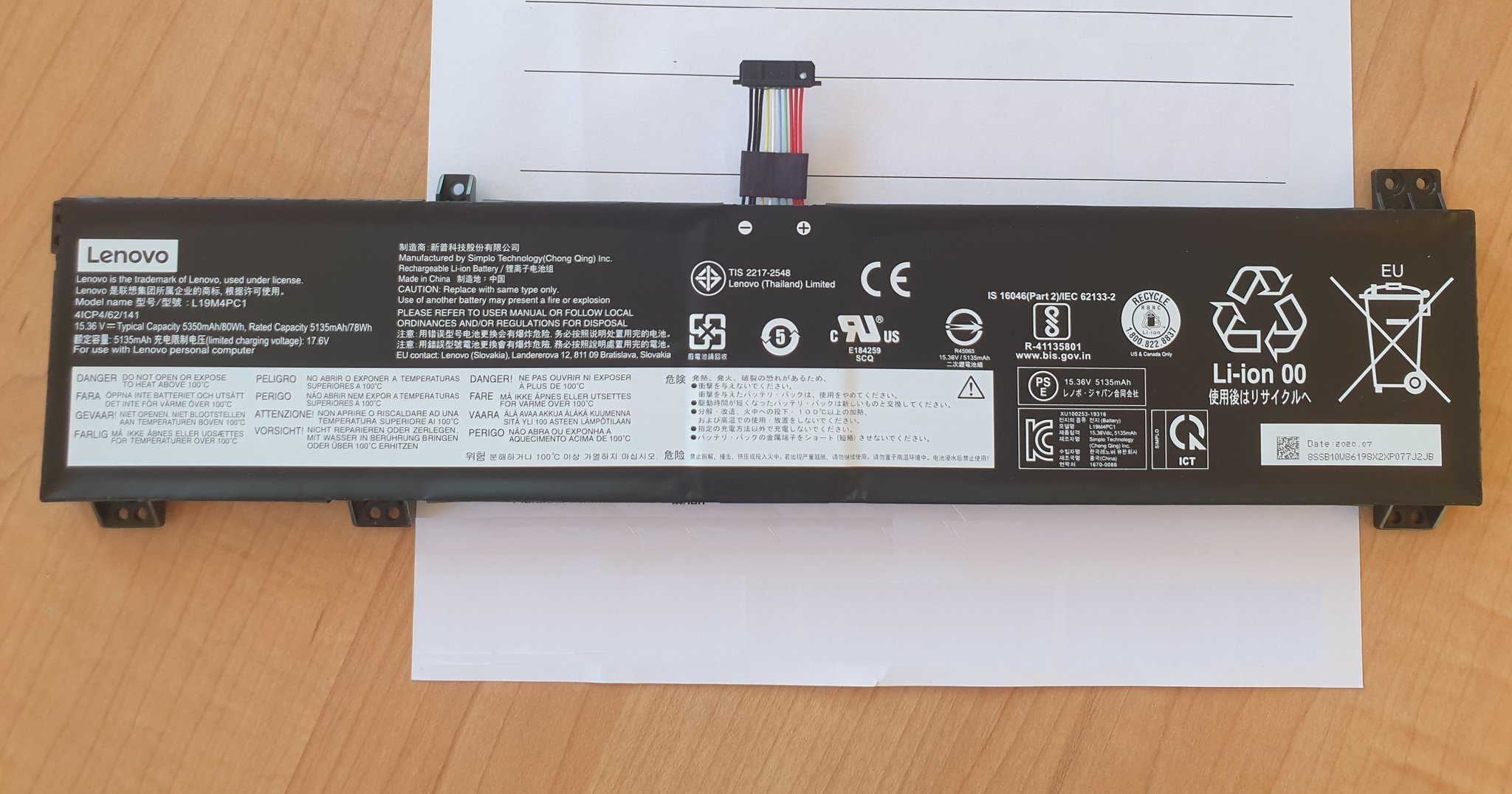 ORIGINAL LENOVO R7000 4ICP4/62/141 L19C4PC1 L19C4PC2 L19M4PC1 Legion 5 15ARH05 Y7000 Y7000-15 Y7000P Battery
