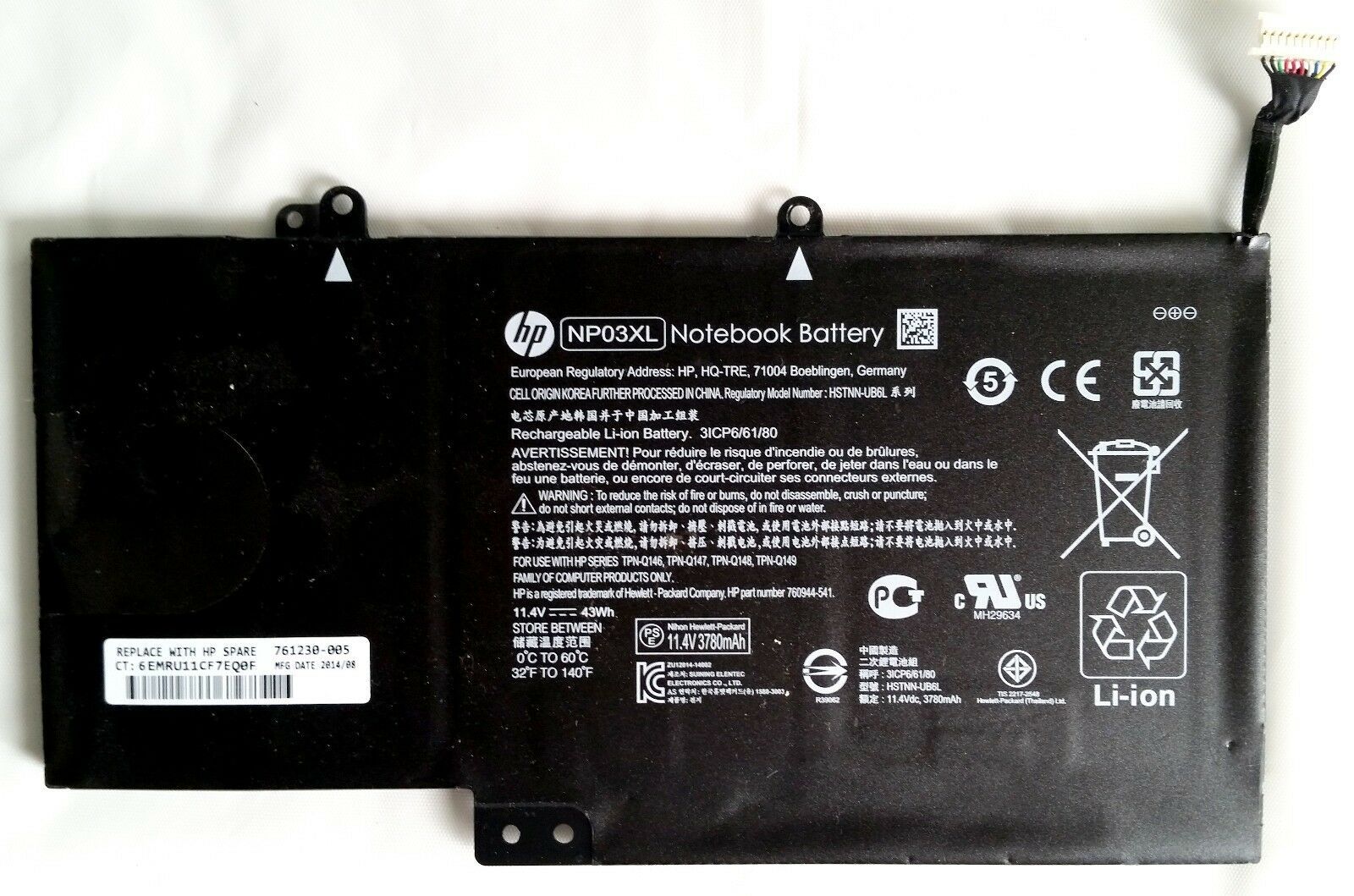 HP original HP NP03XL Laptop Battery