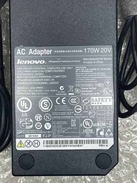 Lenovo 20V 8.5A 170W 5.5*2.5mm Original AC Power Adapter or Charger for Lenovo Laptop - Image 2